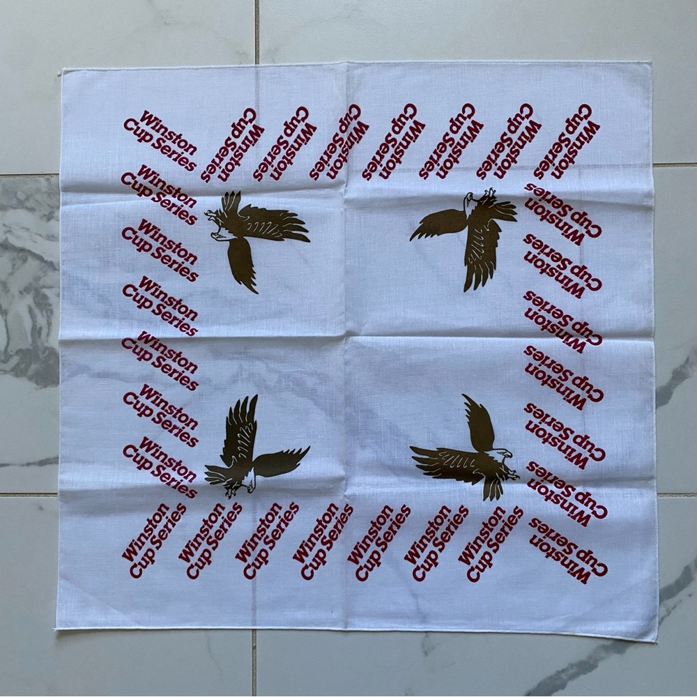 Vintage 1990s 90s Winston Cup Series NASCAR Bandana Eagle White Red Racing 22”